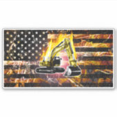 Excavator Flag Sparks Sticker (Voorkant)