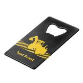 Excavator Kredietkaart Flessenopener (Voorkant Gekanteld)