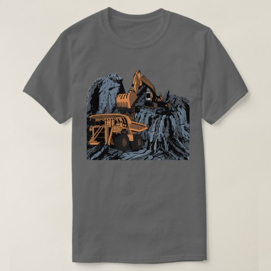 Excavator Loading Mining Dump Truck T-shirt (Design voorkant)