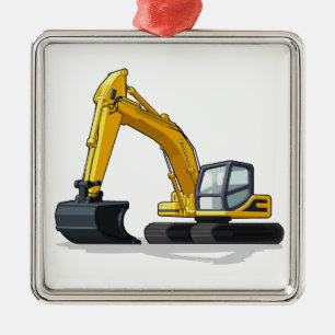 Excavator Metalen Ornament
