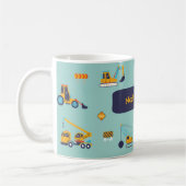 Excavator Name Mug for Toddler Boys (Gauche)