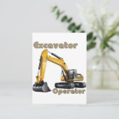 Excavator-operator Briefkaart (Staand voorkant)