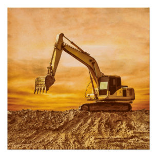 Excavator Perfect Poster