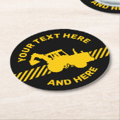 Excavator Ronde Kartonnen Onderzetter (Gebogen)