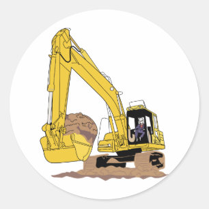 Excavator Ronde Sticker