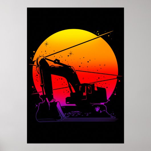 Excavator Sun Poster (Voorkant)