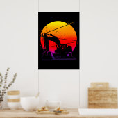 Excavator Sun Poster (Keuken)
