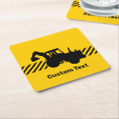 Excavator Vierkante Kartonnen Onderzetter (Schuin)