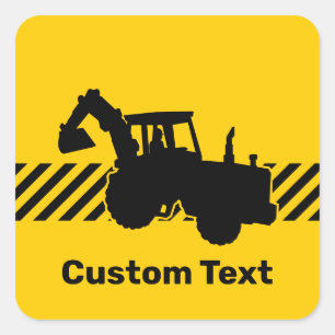 Excavator Vierkante Sticker