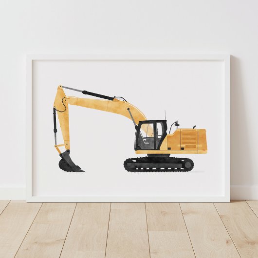 Excavatrice jaune décoration de chambre d'enfants 