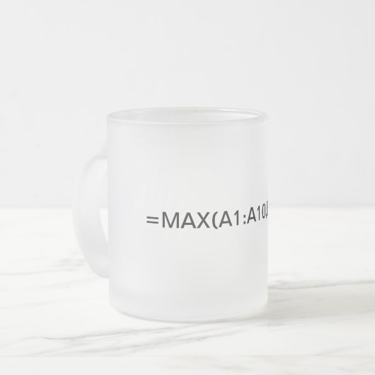 Excel-formule: Maximumformule Matglas Koffiemok (Voorkant links)