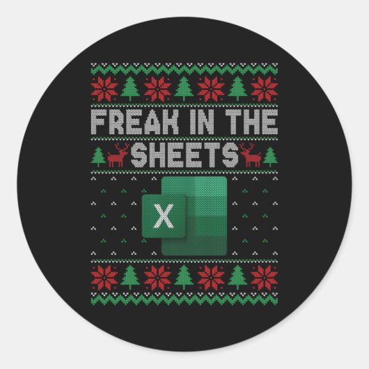 Excel Freak in de Spreadsheet Lelijk Ronde Sticker (Voorkant)
