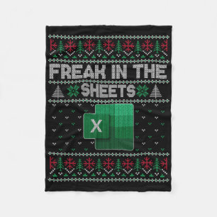 Excel freak in de vellen spreadsheet lelijke trui fleece deken