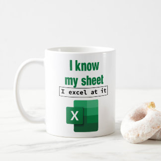 Excel Ik ken mijn spreadsheet Nerd collega Koffiemok