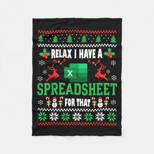 Excel Ugly Christmas Sweater I Have A Spreadsheet  Fleece Deken (Voorkant)