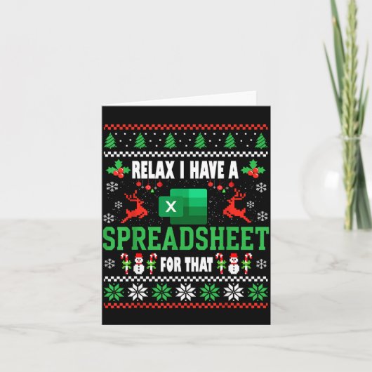 Excel Ugly Christmas Sweater I Have A Spreadsheet Kaart (Voorkant)