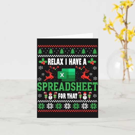 Excel Ugly Christmas Sweater I Have A Spreadsheet Kaart (Gele Bloem)