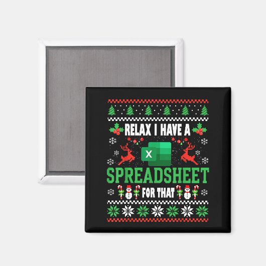 Excel Ugly Christmas Sweater I Have A Spreadsheet  Magneet (Voorkant / Achterkant)