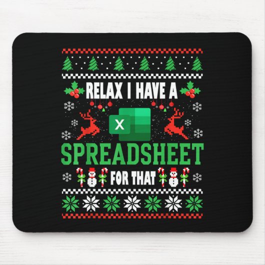Excel Ugly Christmas Sweater I Have A Spreadsheet Muismat (Voorkant)
