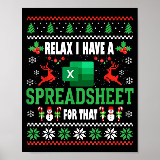Excel Ugly Christmas Sweater I Have A Spreadsheet  Poster (Voorkant)