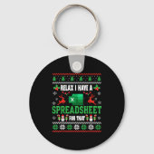Excel Ugly Christmas Sweater I Have A Spreadsheet Sleutelhanger (Voorkant)