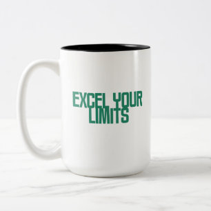 Excel Uw Limieten Spreadsheet Pro Gegevensontwerp Tweekleurige Koffiemok
