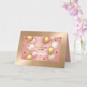 Excellente carte de voeux personnalisée Pink Gold