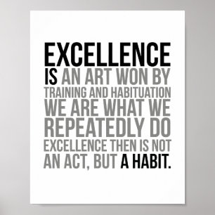 Excellentie is een kunst-brein door training poster