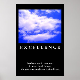Excellentie Quote Blue Sky Motivatie Poster