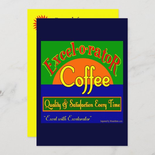 Excelorator Coffee Aangepaste Uitnodiging Sjabloon (Voorkant / Achterkant)