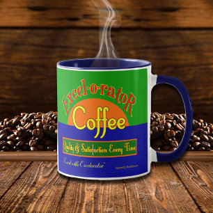 Excelorator Coffee Gezegde Retro Label Art Mok