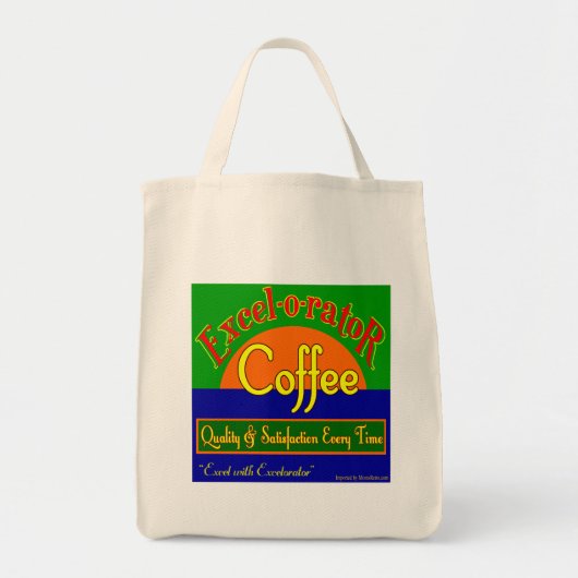 Excelorator Coffee Retro Kitchen Grocery Canvas ta Tote Bag (Voorkant)