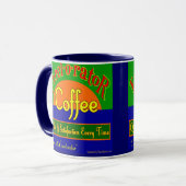 Excelorator Coffee Retro Label Art Mok (Voorkant links)