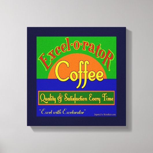 Excelorator Retro Coffee Art Wrapped Canvas Afdruk (Voorkant)