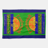 Excelorator Retro Koffie Label Keukenhanddoek (Horizontaal)