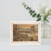 Excelsior 1883 Brooklyn Bridge New York City c1883 Briefkaart (Staand voorkant)