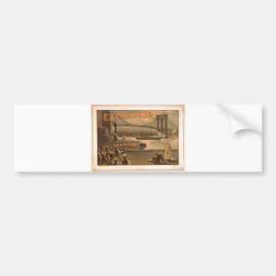 Excelsior 1883 Brooklyn Bridge New York City c1883 Bumpersticker
