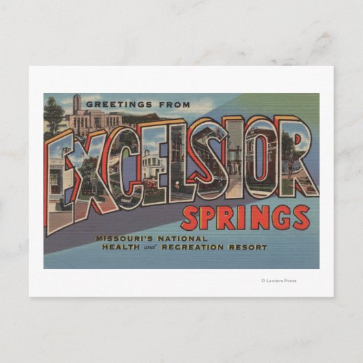 Excelsior Springs, Missouri - Grote letter Briefkaart (Voorkant)