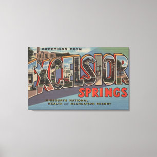 Excelsior Springs, Missouri - Grote letter Canvas Afdruk