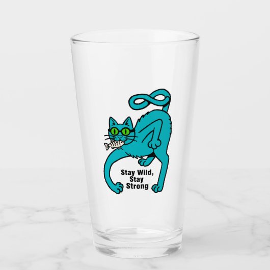 Excentrieke Expressieve Kat Glas (Voorkant)