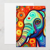 Excentrische olifant feestdagenkaart (Voorkant / Achterkant)