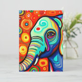 Excentrische olifant feestdagenkaart (Staand voorkant)