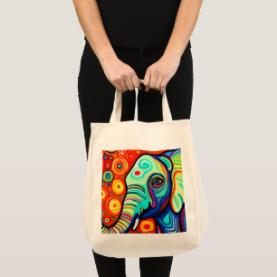 Excentrische olifant tote bag