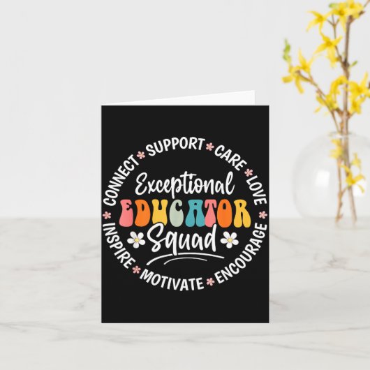 Exceptional Educator Squad Appreciation Week Back  Kaart (Gele Bloem)