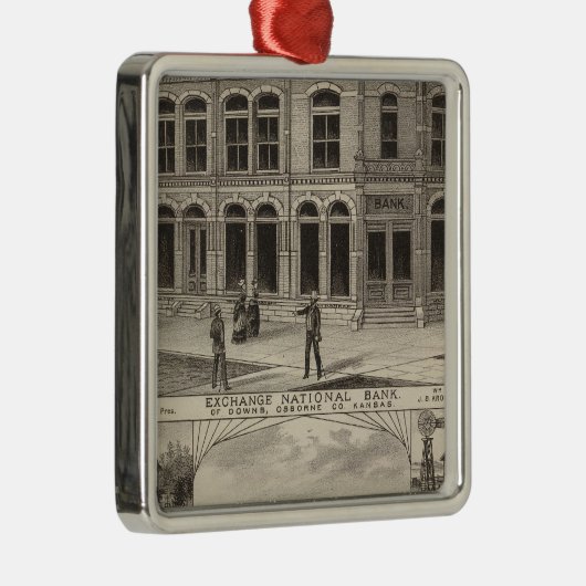 Exchange National Bank of Downs, Kansas Metalen Ornament (Rechts)