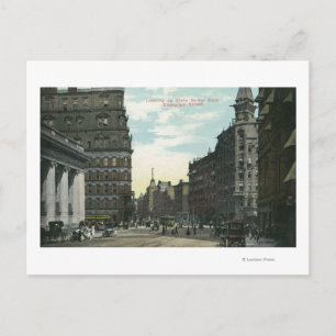 Exchange Street Uitzicht van State Street Briefkaart