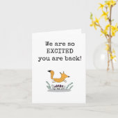 Excité Vous Êtes De Retour, Carte De Retour De Bie (Fleur jaune)