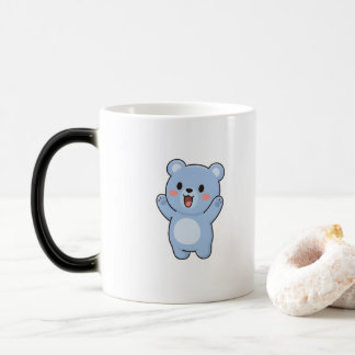 Excited Bear Minimal Kawaii Style Magische Mok
