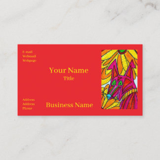 Excited Colorful Dog Business Cards Visitekaartje
