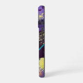 Exciting blue, purple, and gold abstract art iPhone 16 hoesje (Linkerkant)